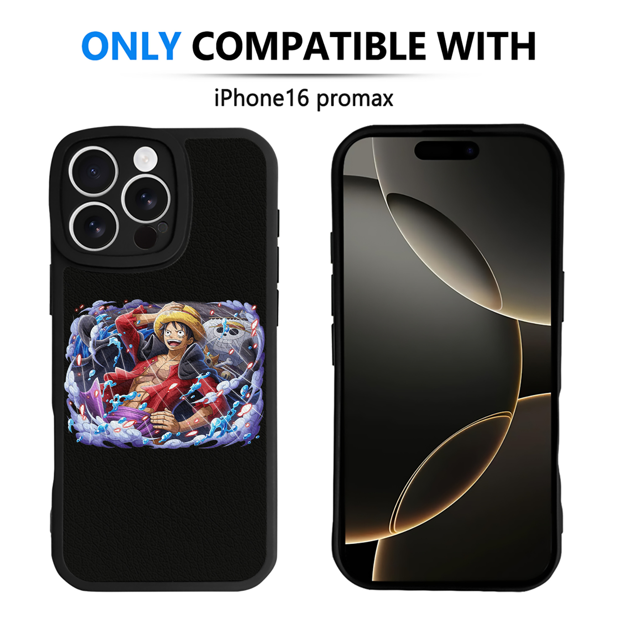 （画像用） ワンピース モンキー・D・ルフィ ONE PIECE Monkey D. Luffy 【iPhone 16シリーズ対応】シリコンスマホケース（レザー調） 材質：シリコン
